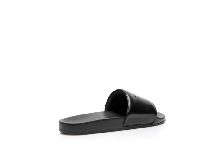 Men Espadrilles and Sandals Tom Ford Smooth Leather Harrison Slide Black Men Espadrilles and Sandals Tom Ford Smooth Leather Harrison Slide Black