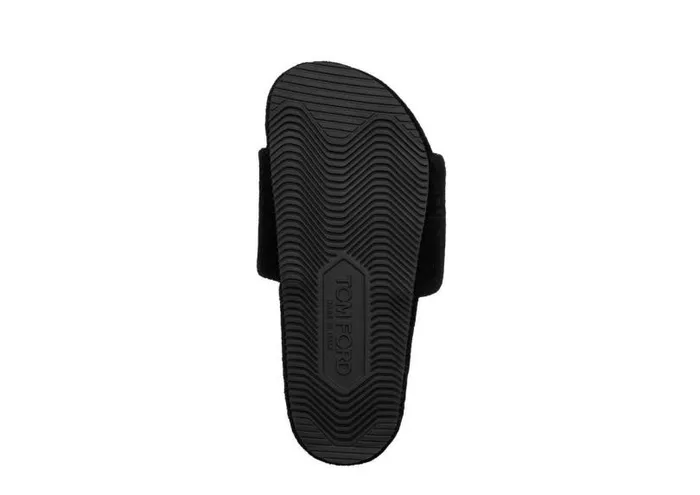 Men Espadrilles and Sandals Tom Ford Towelling Harrison Slipper Black