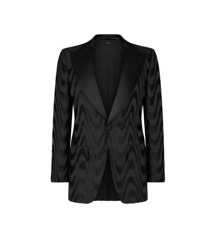 Men Evening Tom Ford Ikat Weave Jacquard Atticus Cocktail Jacket Black