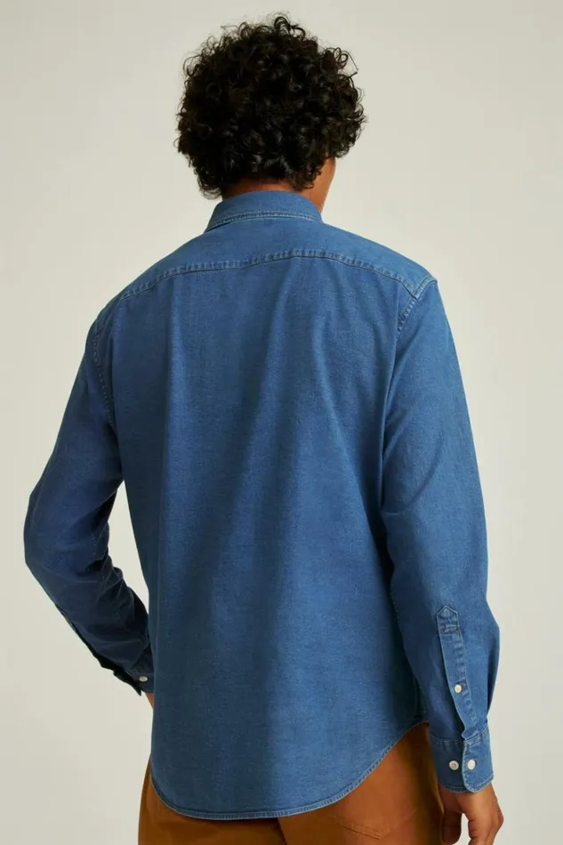Men Everyday Denim Shirt Medium Blue Wash Bonobos Casual Shirts
