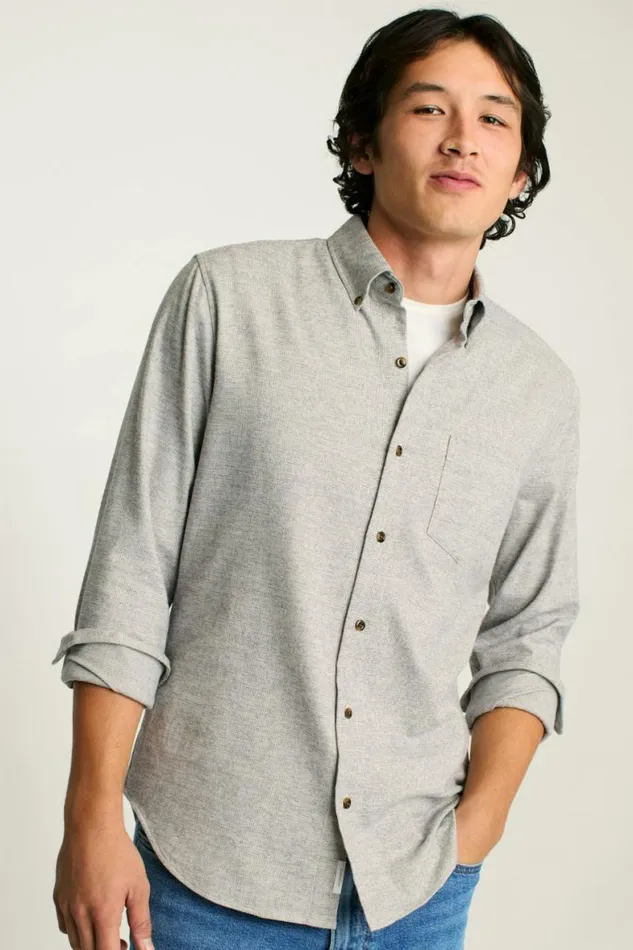 Men Everyday Lightweight Flannel Shirt Grey Dobby Houndstooth Bonobos Overshirts