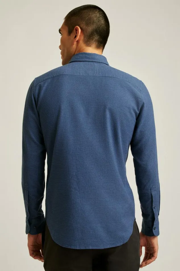 Men Everyday Lightweight Flannel Shirt Navy Micro Houndstooth Bonobos Overshirts