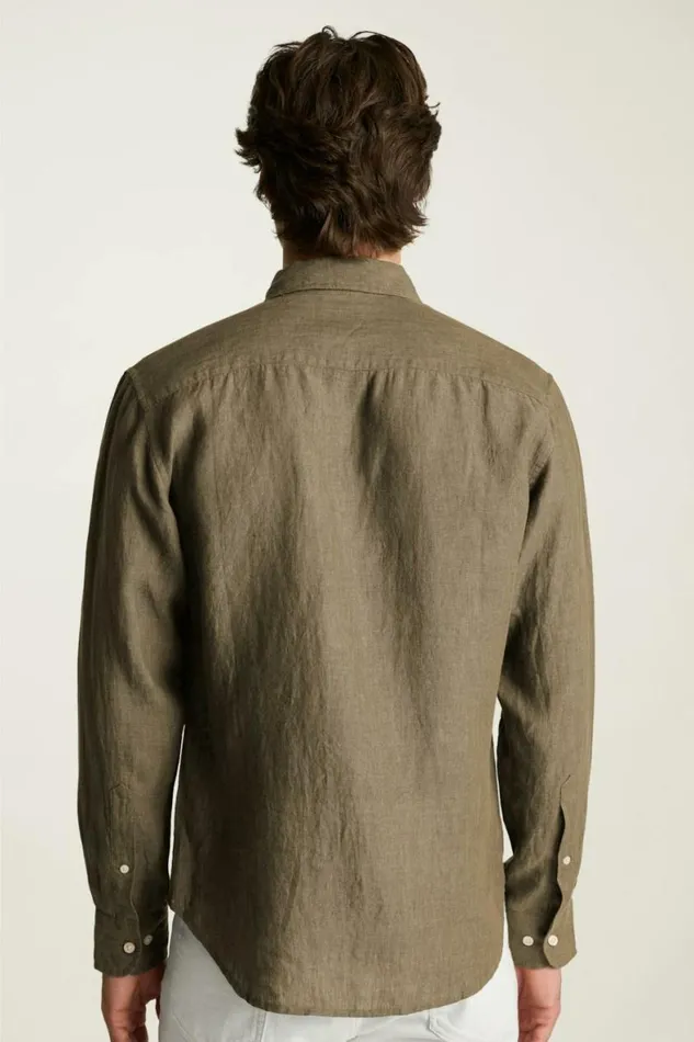 Men Everyday Linen Shirt Brown Olive Bonobos Casual Shirts