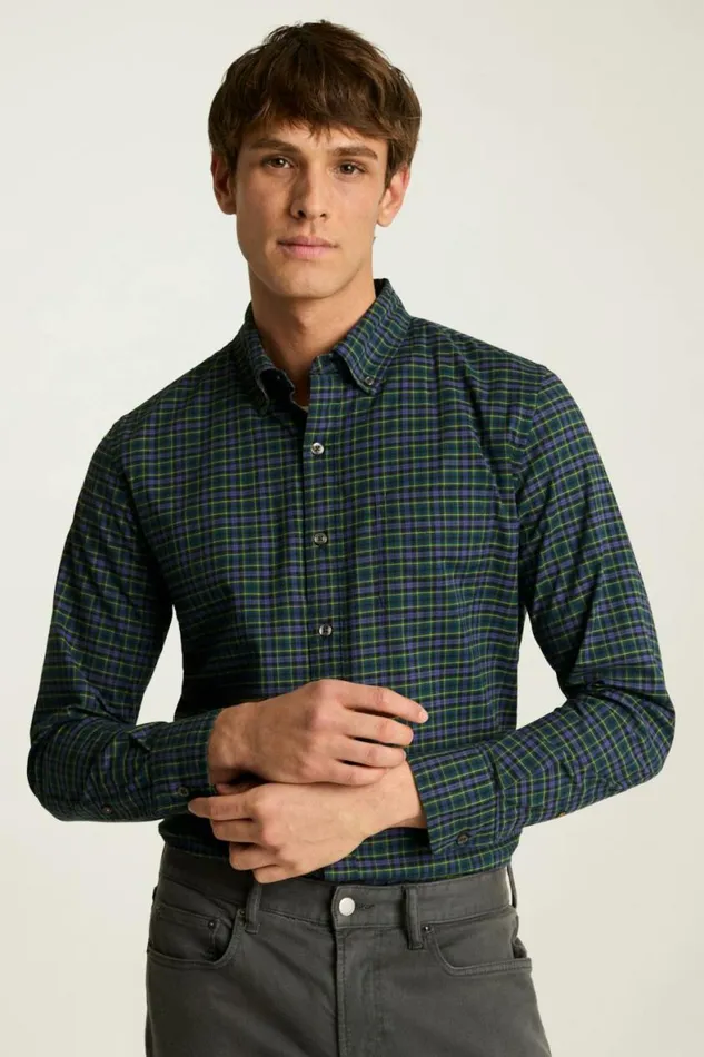 Men Everyday Shirt Blue Green Watson Plaid Bonobos Casual Shirts