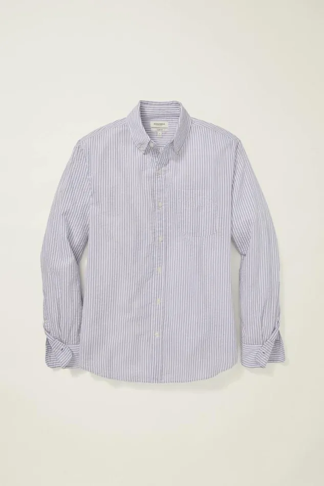 Men Everyday Shirt Blue Morgan Seersucker Stripe Bonobos Casual Shirts