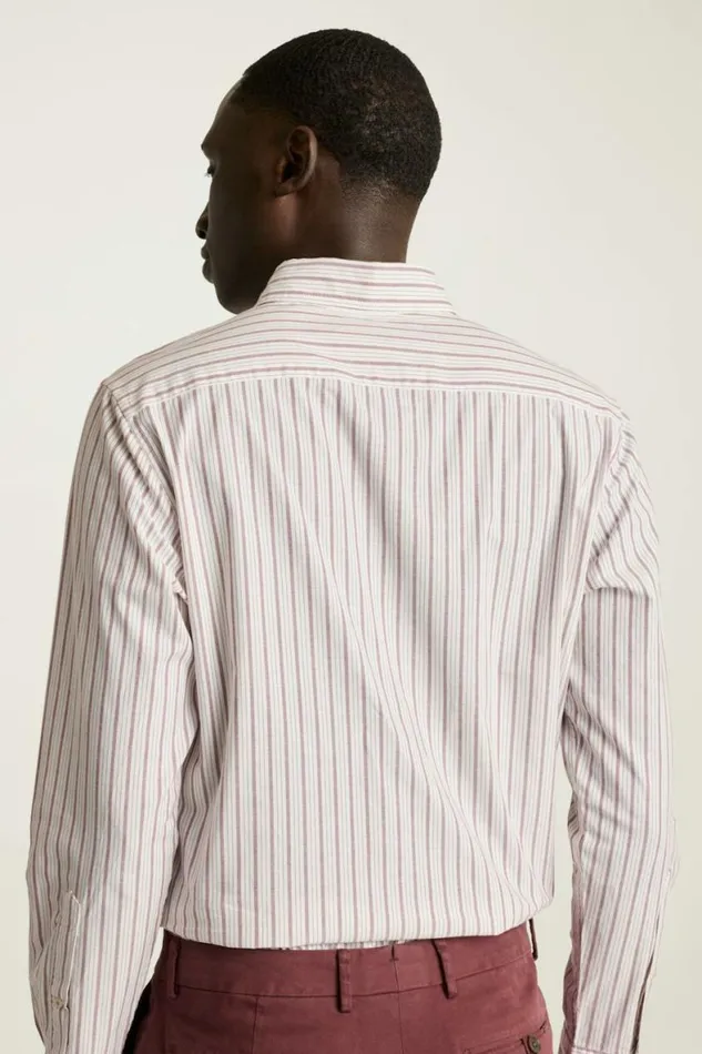 Men Everyday Shirt Maroon Stripe Bonobos Casual Shirts
