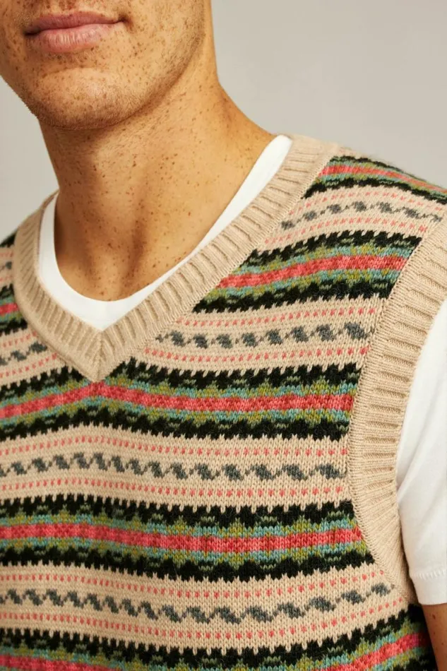 Men Fair Isle Sweater Vest Iona Fair Isle Bonobos Crew and VNeck Sweaters