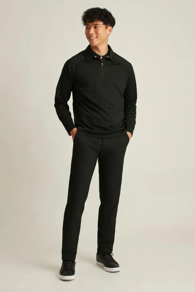 Men Fall Ball Long Sleeve Golf Polo Black Bonobos Golf Polos and Tops