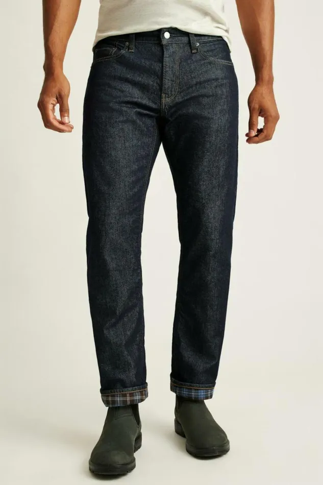 Men Fireside Flannel Lined Jean Resin Rinse Bonobos Jeans