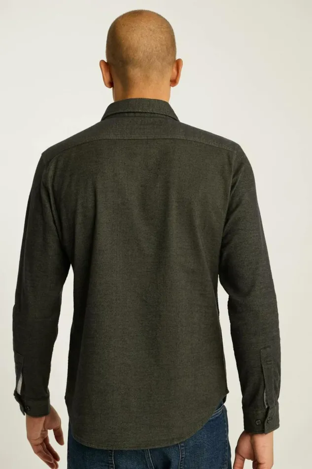 Men Fireside Flannel Shirt Olive Green Twill Dobby Bonobos Overshirts