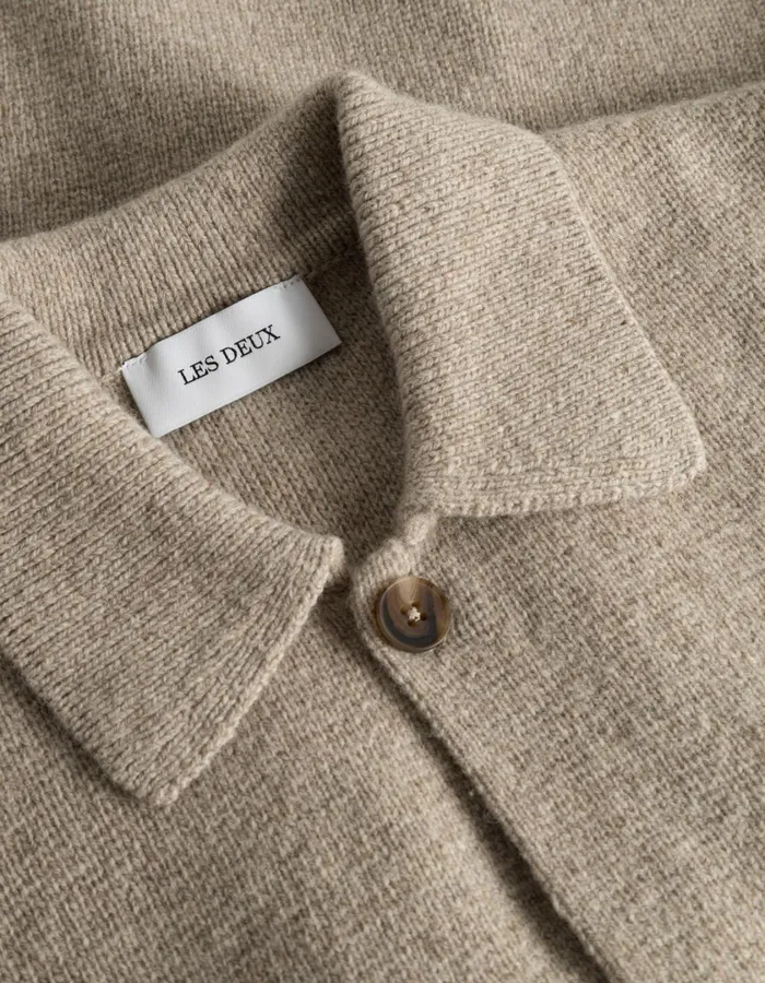 Men Fischer Milano Overshirt 8211 Light Desert Sand Melange Les Deux ShirtsOvershirts
