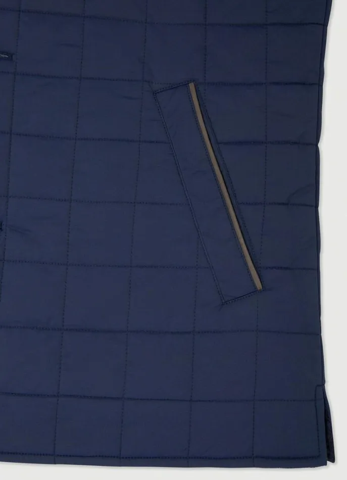 Men Gilets Hackett London Reversible Wool And Nylon Gilet Navy