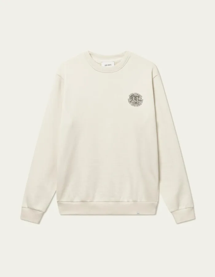 Men Globe Sweatshirt 8211 IvoryBlack Les Deux HoodiesSweatshirts