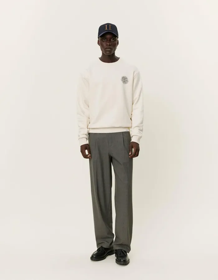 Men Globe Sweatshirt 8211 IvoryBlack Les Deux HoodiesSweatshirts
