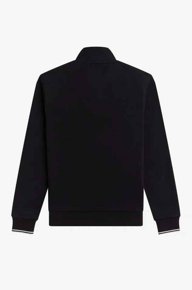 Men Half Zip Sweatshirt Black Fred Perry Sweatshirts