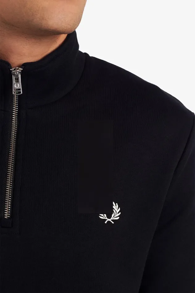 Men Half Zip Sweatshirt Black Fred Perry Sweatshirts