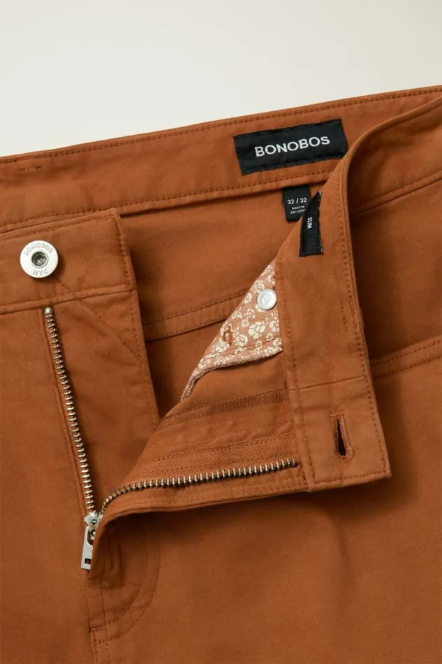 Men Italian Brushed 5Pocket Pants Sequoia Brown Bonobos Jeans