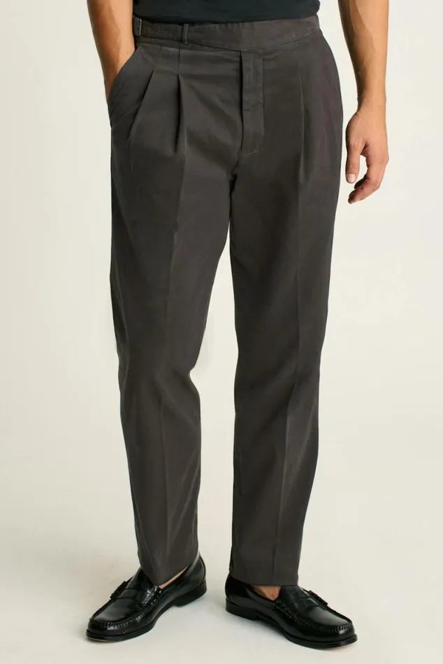 Men Italian Gurkha Trouser Dark Charcoal Cotton Bonobos Dress Pants