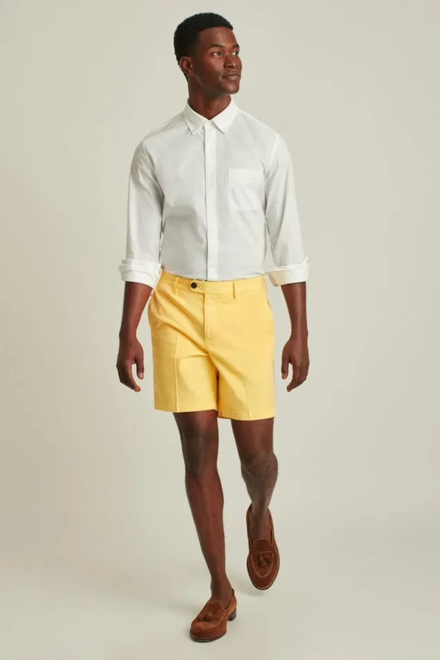Men Italian Stretch Chino Shorts Lemon Sorbet Bonobos Chino Shorts