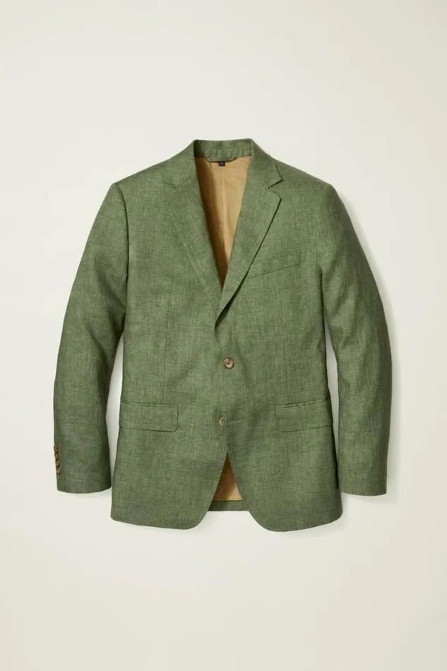 Men Italian Stretch Linen Suit Jacket Forest Green Bonobos Blazers and Sport Coats