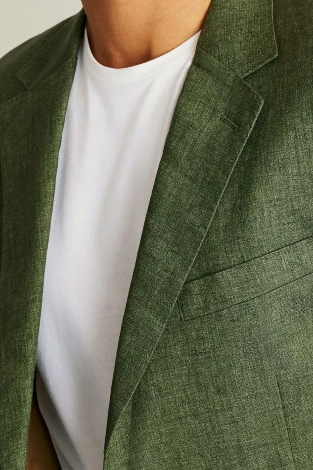 Men Italian Stretch Linen Suit Jacket Forest Green Bonobos Blazers and Sport Coats