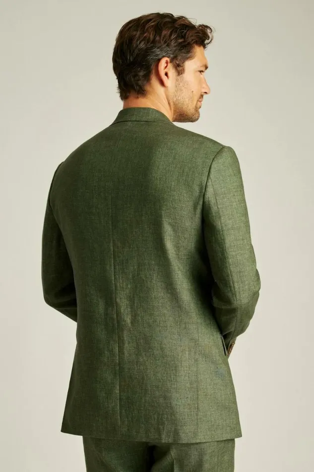 Men Italian Stretch Linen Suit Jacket Forest Green Bonobos Blazers and Sport Coats