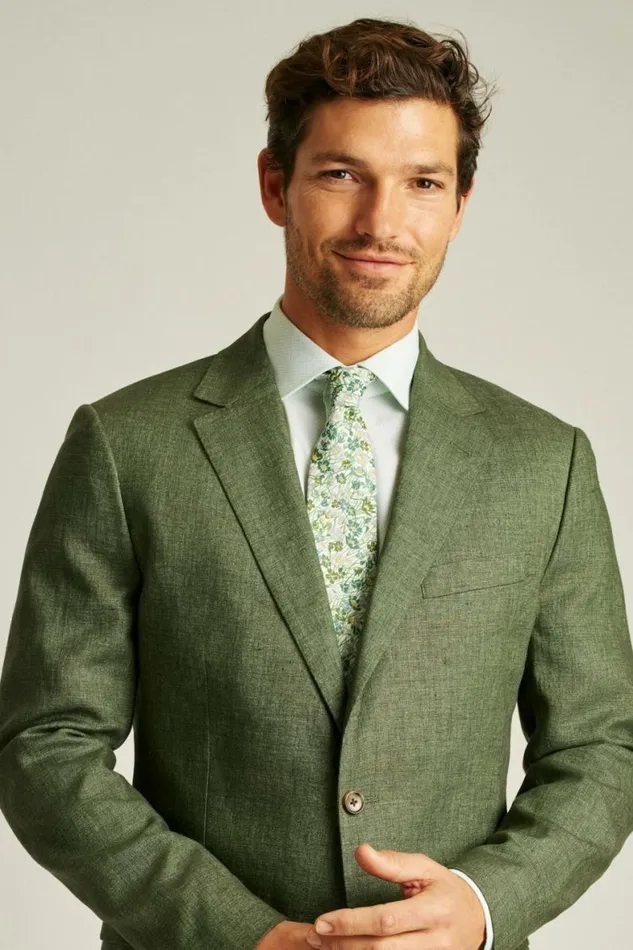 Men Italian Stretch Linen Suit Jacket Forest Green Bonobos Blazers and Sport Coats