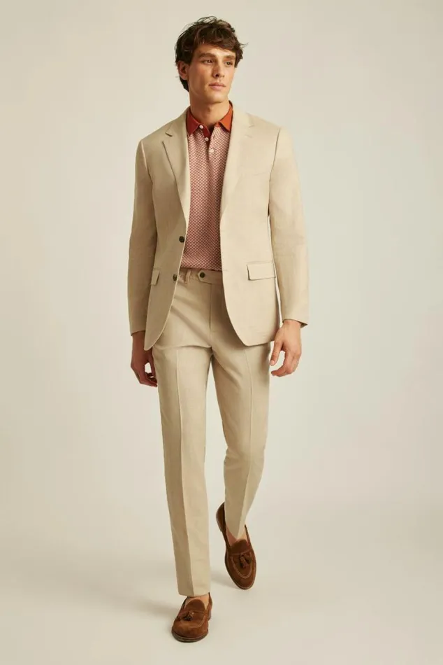 Men Italian Stretch Linen Suit Jacket Khaki Linen Bonobos Blazers and Sport Coats Men Italian Stretch Linen Suit Jacket Khaki Linen Bonobos Blazers and Sport Coats