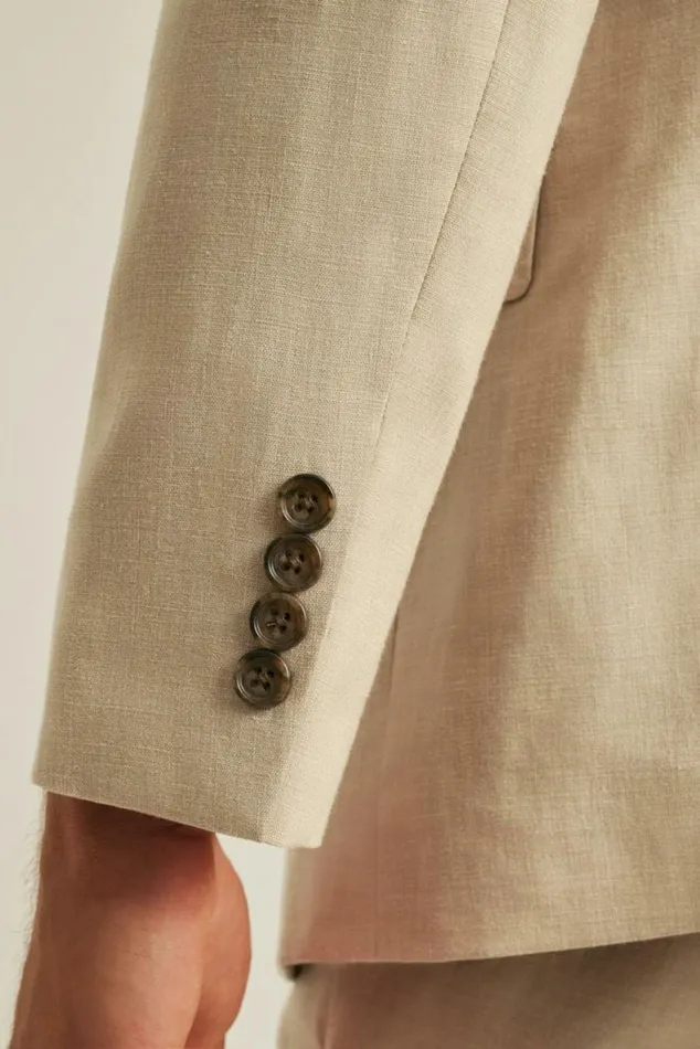 Men Italian Stretch Linen Suit Jacket Khaki Linen Bonobos Blazers and Sport Coats
