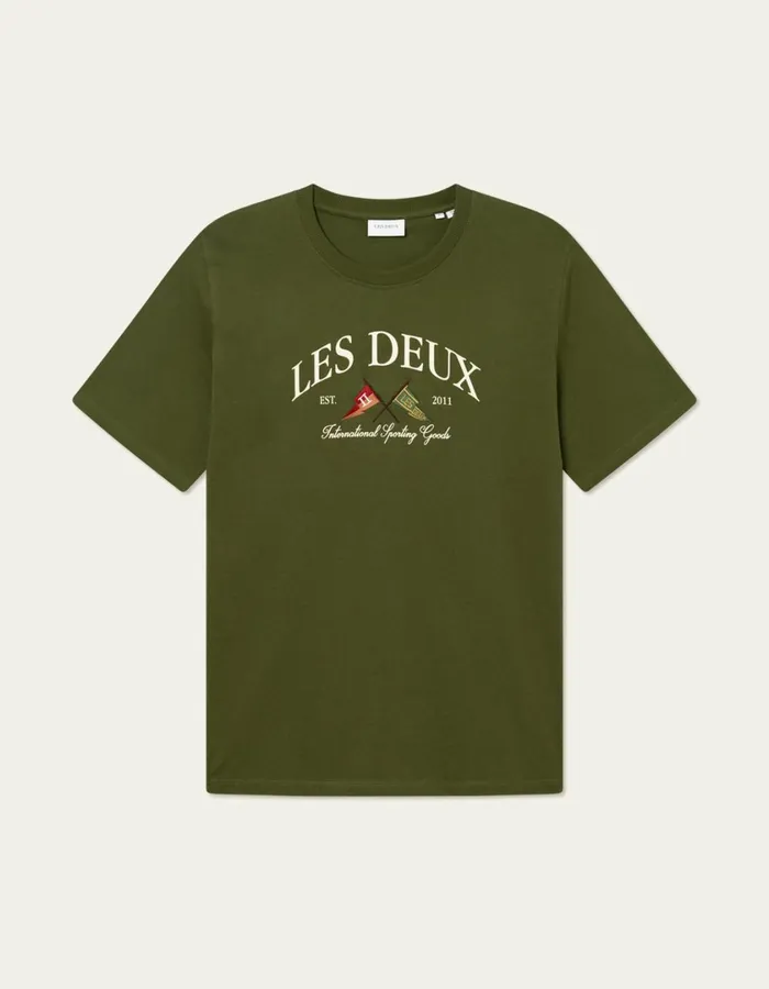 Men Ivy League TShirt 8211 Chive Green Les Deux Tshirts
