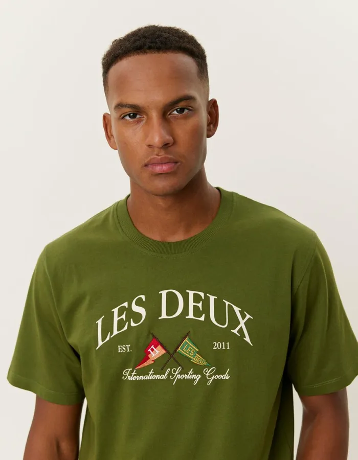 Men Ivy League TShirt 8211 Chive Green Les Deux Tshirts