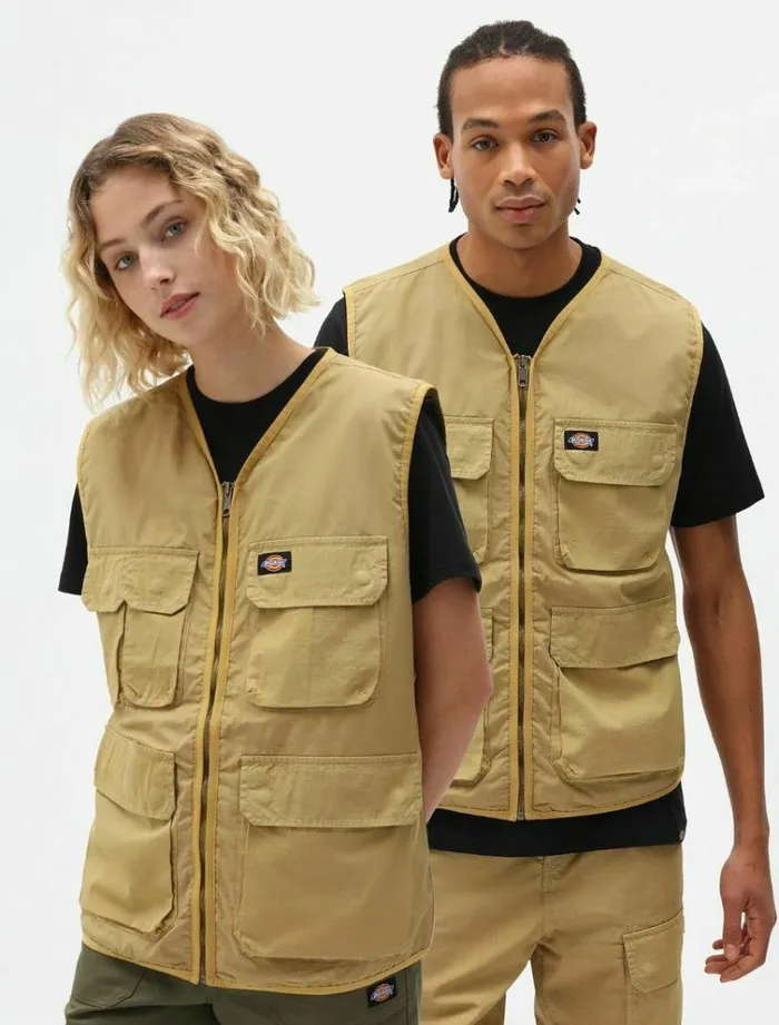 Men Jackets Dickies Glyndon Vest Dark Khaki