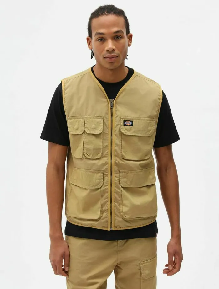 Men Jackets Dickies Glyndon Vest Dark Khaki