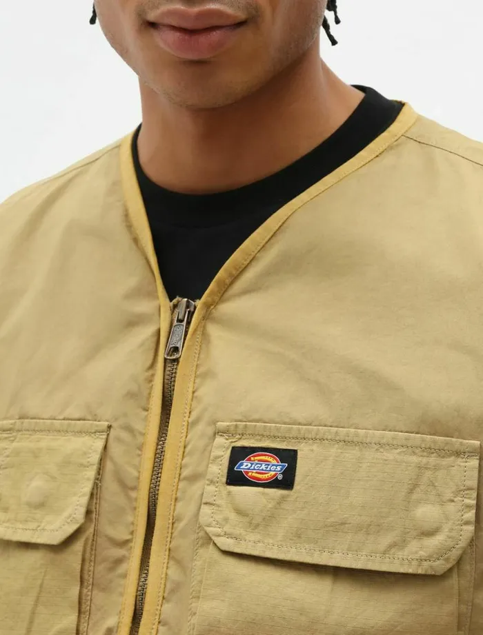 Men Jackets Dickies Glyndon Vest Dark Khaki