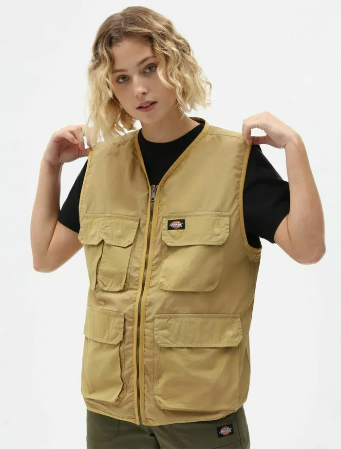 Men Jackets Dickies Glyndon Vest Dark Khaki