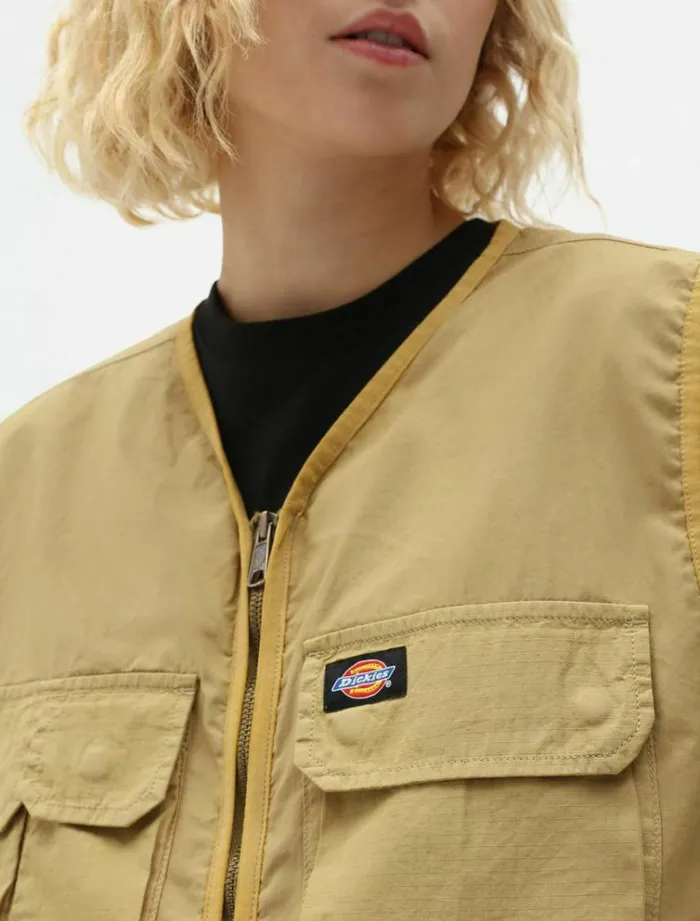 Men Jackets Dickies Glyndon Vest Dark Khaki