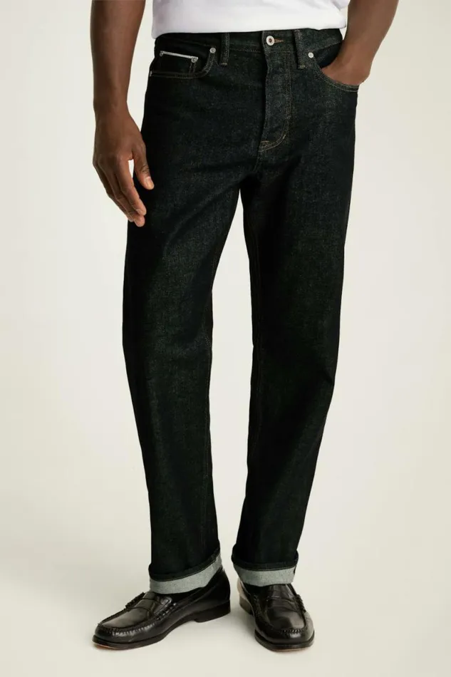 Men Japanese Stretch Selvedge Jeans Rinse Wash Bonobos Jeans