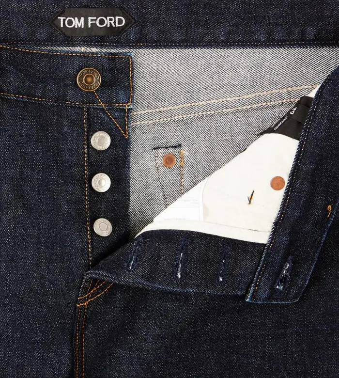 Men Jeans Tom Ford Straight Fit Stretch Japanese Selvedge Denim Blue Men Jeans Tom Ford Straight Fit Stretch Japanese Selvedge Denim Blue