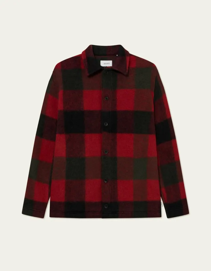 Men Jermaine Overshirt 8211 RosinSalsa Red Les Deux ShirtsOvershirts