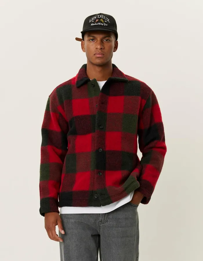 Men Jermaine Overshirt 8211 RosinSalsa Red Les Deux ShirtsOvershirts