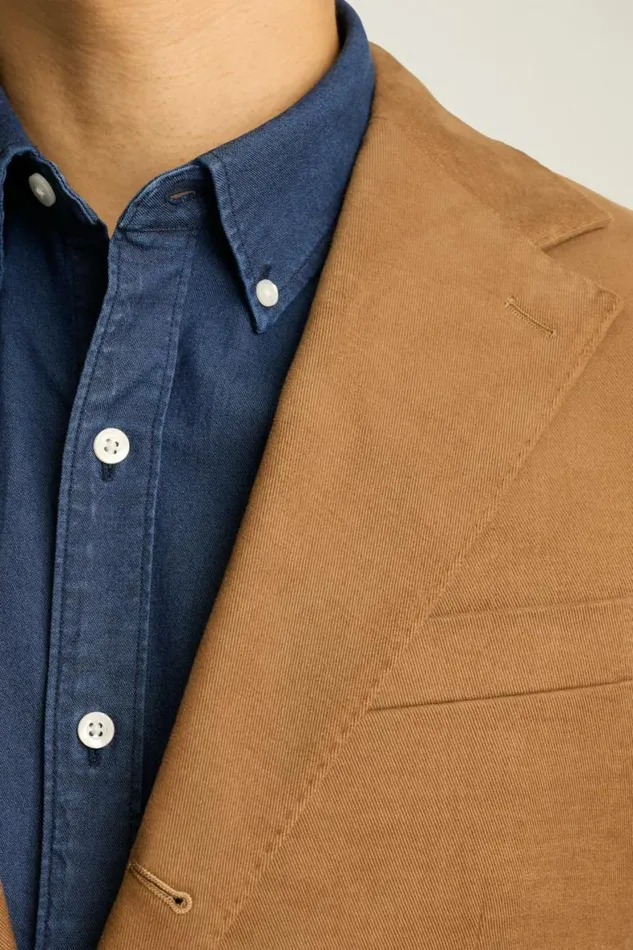 Men Jetsetter Italian Brushed Cotton Blazer British Khaki Bonobos Blazers and Sport Coats