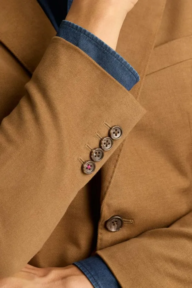 Men Jetsetter Italian Brushed Cotton Blazer British Khaki Bonobos Blazers and Sport Coats
