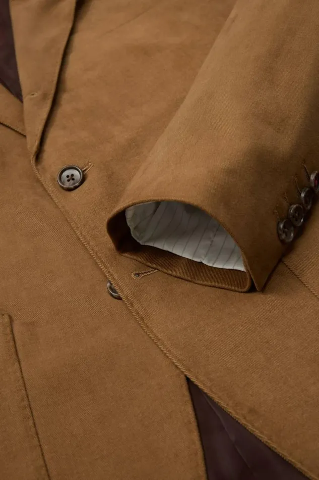 Men Jetsetter Italian Brushed Cotton Blazer British Khaki Bonobos Blazers and Sport Coats