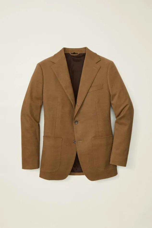 Men Jetsetter Italian Brushed Cotton Blazer British Khaki Bonobos Blazers and Sport Coats