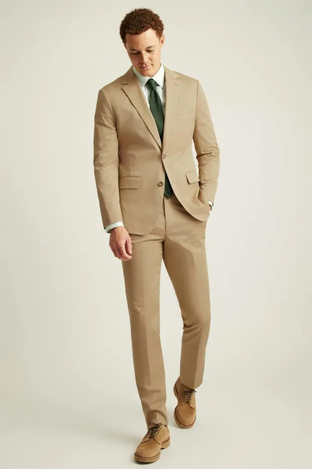 Men Jetsetter Italian Cotton Suit British Khaki Bonobos Suits
