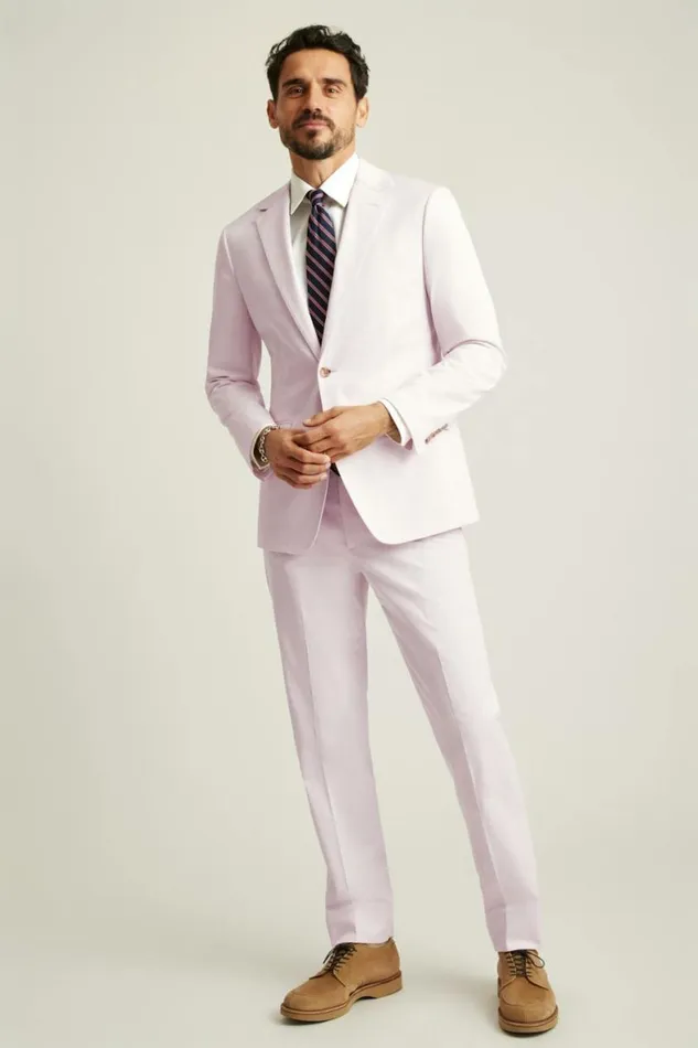 Men Jetsetter Italian Cotton Suit Dusty Pink Bonobos Suits