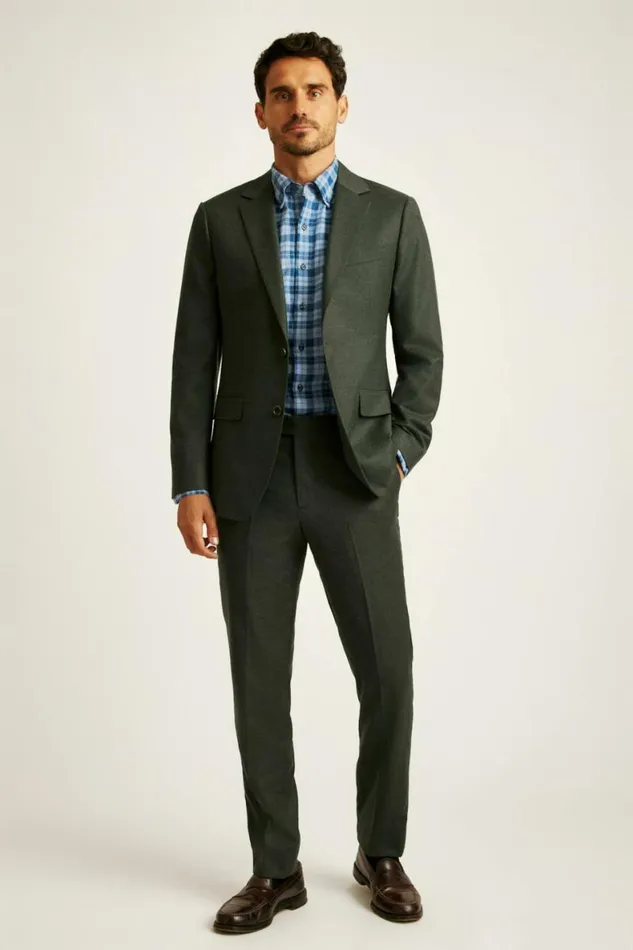 Men Jetsetter Italian Flannel Blazer Olive Bonobos Blazers and Sport Coats