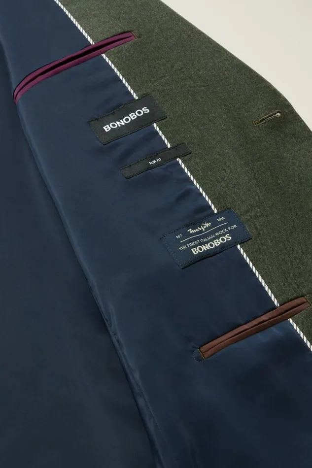 Men Jetsetter Italian Flannel Blazer Olive Bonobos Blazers and Sport Coats