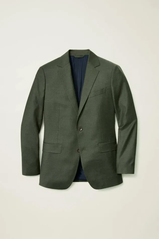 Men Jetsetter Italian Flannel Blazer Olive Bonobos Blazers and Sport Coats