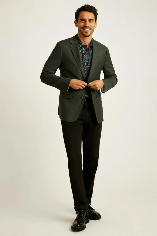 Men Jetsetter Italian Flannel Blazer Olive Bonobos Blazers and Sport Coats